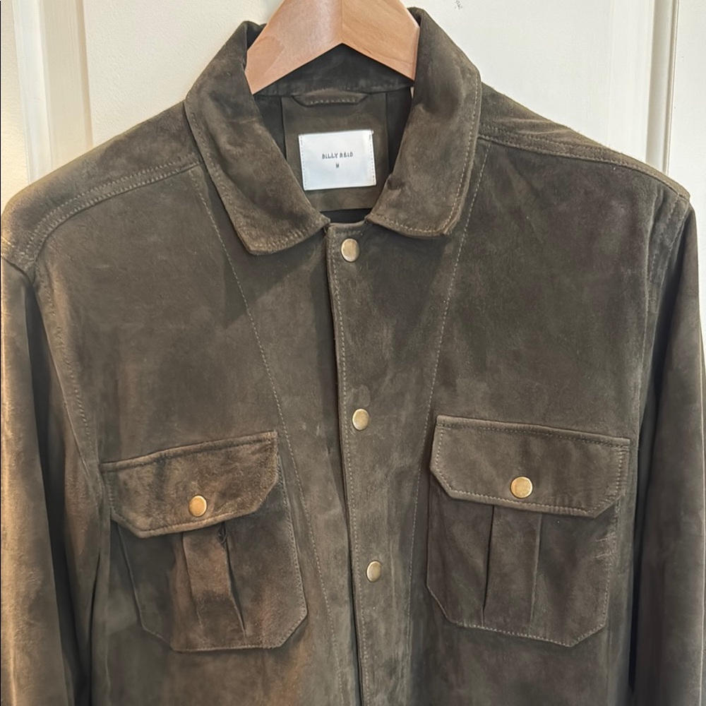 Billy Reid Dark Moss Suede Safari Jacket